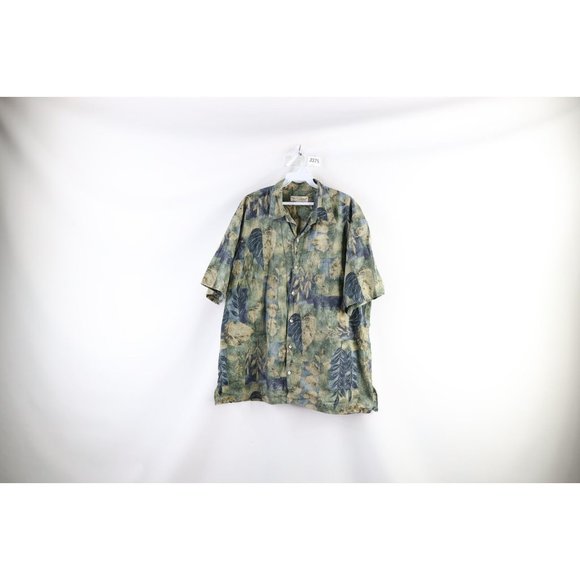 Vintage Other - Vintage 90s Streetwear Mens XL Nature Leaf Camp Bowling Hawaiian Button Shirt